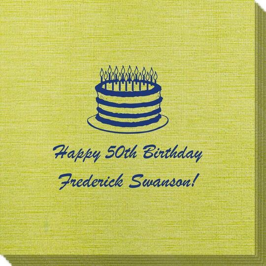 Sophisticated Birthday Cake Bamboo Luxe Napkins